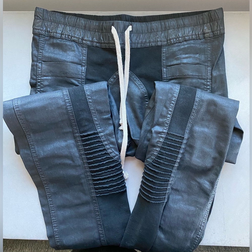 SOLD New Rick Owens Wax Denim Leggings Drkshdw Pants Stretch Jeans M demobaza